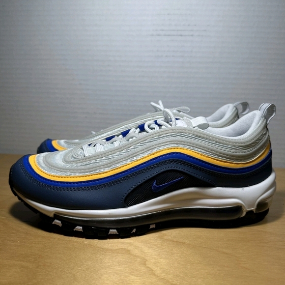 Nike Kids Air Max 97 Shoes White Blue Laser Orange 921522-115 Size